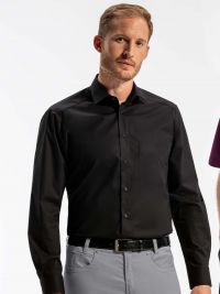 Herrenhemd langarm Schwarz