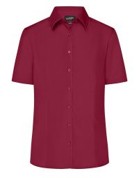 Kurzarm Damenbluse Weinrot