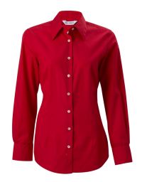 Damen Bluse Langarm Rot