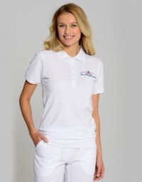 Weißes Arbeits Poloshirt Damen