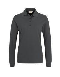 Langarm Poloshirt Damen Grau