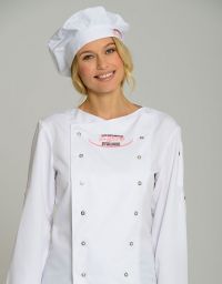 Kochmütze mit Gummizug in Weiß