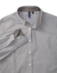 Hemd grau-weiß gestreift