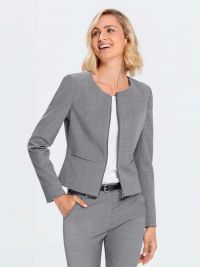 Kurzblazer mit Rundhalsausschnitt