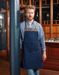 Latzschürze Espresso mit Kunstleder