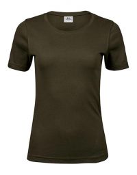 T-Shirt Rundhals Damen Olivgrün