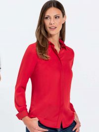 Chiffon Bluse Rot