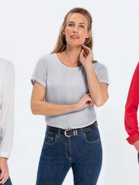 Chiffonbluse Kurzarm