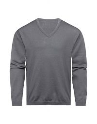 Herren Pullover V-Ausschnitt Grau