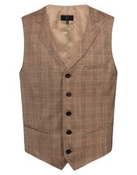 Karierte Herren Weste Beige/Schwarz