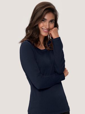 Damen Longsleeve Dunkelblau