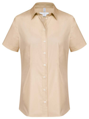Kurzarm Hemdbluse Beige