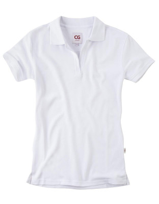 Weißes Poloshirt ohne Knöpfe