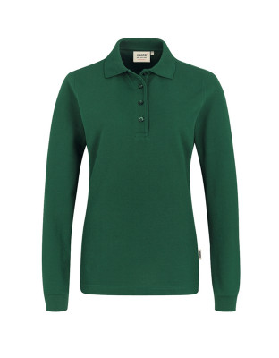 Langarm Poloshirt Damen Dunkelgrün