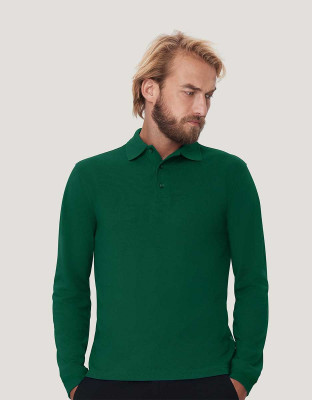 Langarm Poloshirt Herren Grün