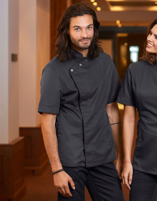 Kurzarm Servicejacke Schwarz