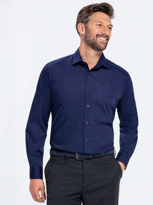 Herrenhemd langarm Dunkelblau