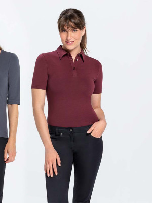 Damen Poloshirt Weinrot