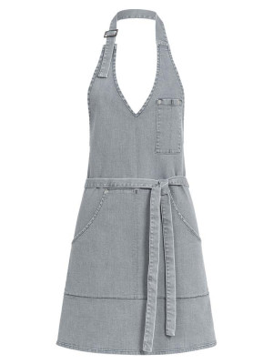 Damen Jeans Latzschürze Grau