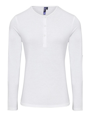 Langarmshirt Damen Weiß