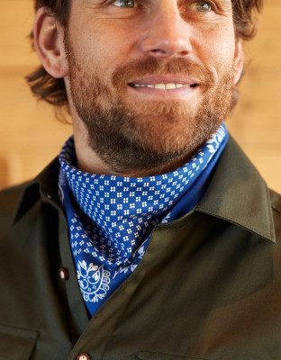 Trachtentuch in Blau