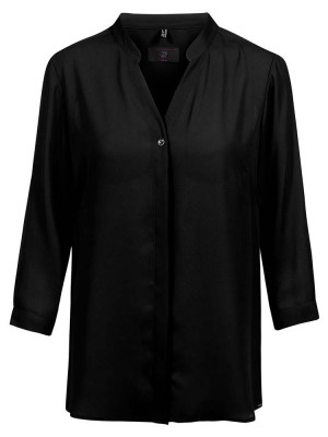 Chiffon Bluse 3/4-Arm Schwarz