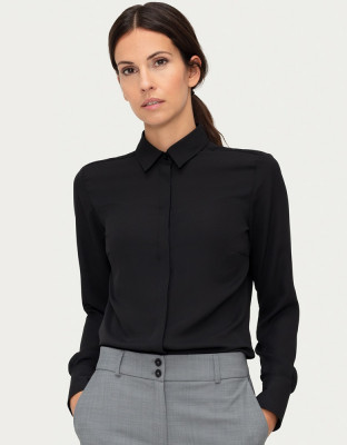 Chiffon Bluse Schwarz