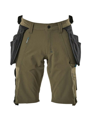 Stretch Shorts mit Hängetaschen in Grün