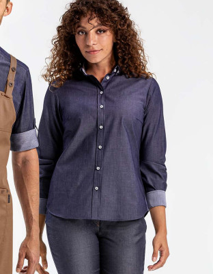 Damen-Bluse Denimoptik