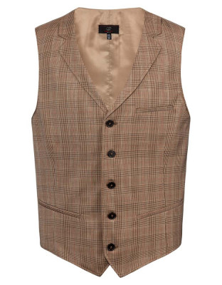 Karierte Herren Weste Beige/Schwarz