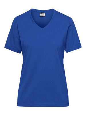 Blaues V-Shirt Damen