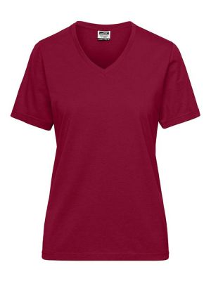 V-Shirt Damen Weinrot