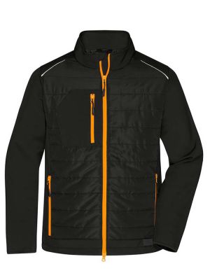 Softshell Steppjacke Herren Schwarz / Orange