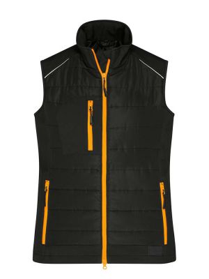Steppwesten für Damen Schwarz / Orange