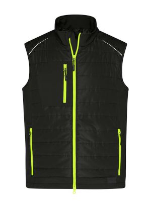 Steppwesten für Herren Schwarz / Neon Gelb