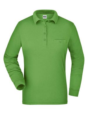 Damen Workwear Poloshirt Pocket Longsleeve Essential