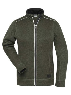 Olivgrüne Fleece Jacke Damen
