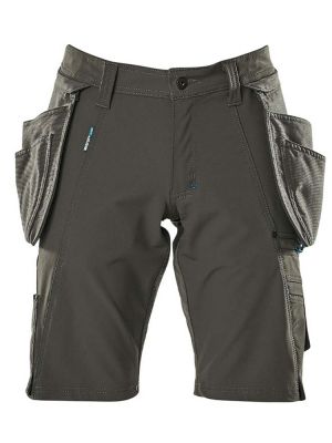 Stretch Shorts mit Hängetaschen in Dunkelgrau