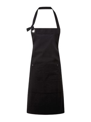 Latzschürze mit Tasche schwarz